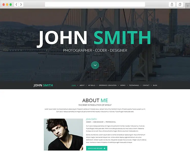 John Smith - Online CV WordPress Theme