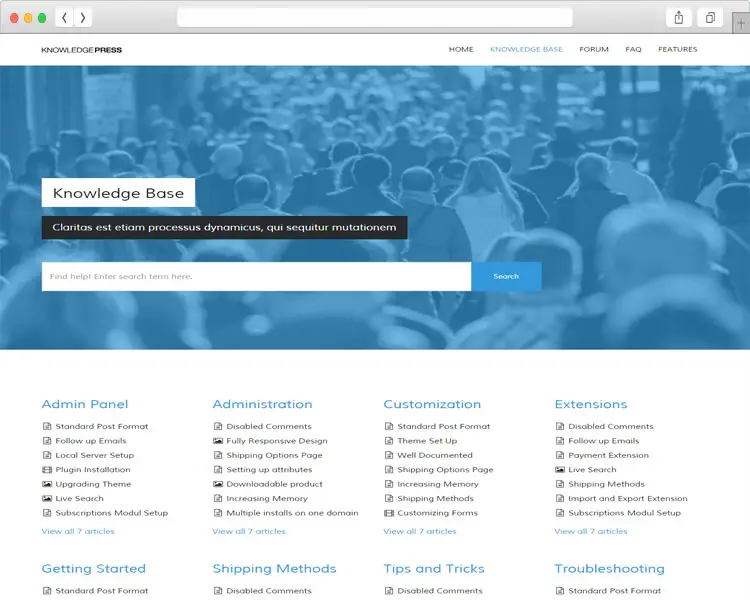Knowledge Press - Self Service Support and FAQ WordPress Theme