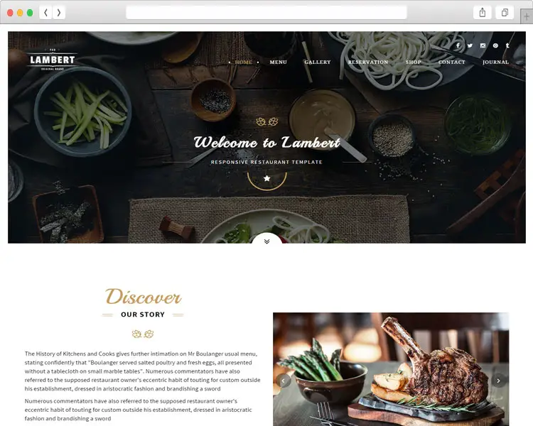 Lambert - Restaurant / Cafe / Pub Bootstrap Template