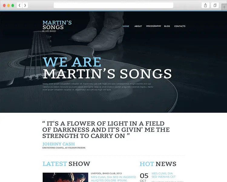 Martin’s Songs –Musicians Site Template