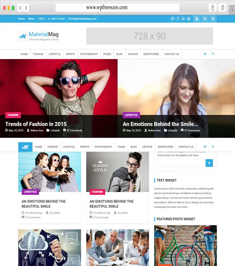 MaterialMag - Material Design Magazine Style Template