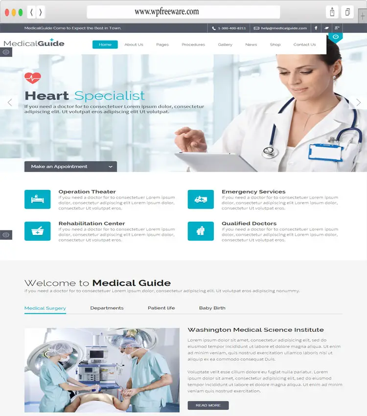 MedicalGuide - HTML5 and CSS3 Template suitable for Hospital