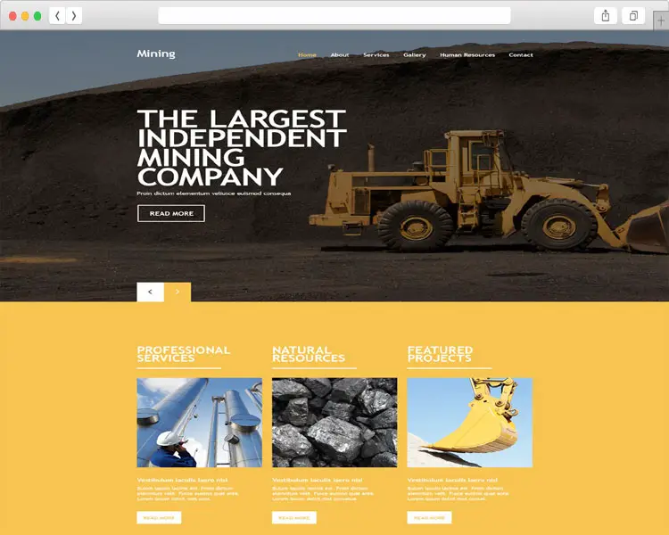 Mining - Construction Company Website Template 