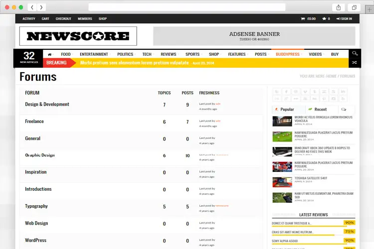 NewsCore - Magazine Theme with WooCommerce, BuddyPress & bbPress Support