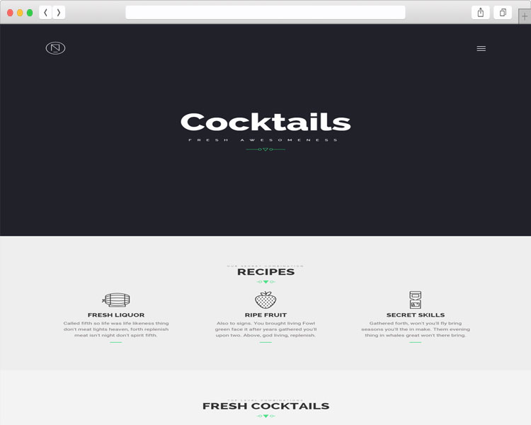 Night - Flat Design Cocktail Bar Bootstrap Template