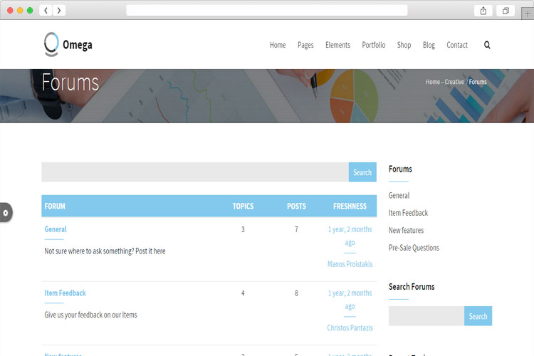 Omega - Multi-Purpose WordPress Forum Theme