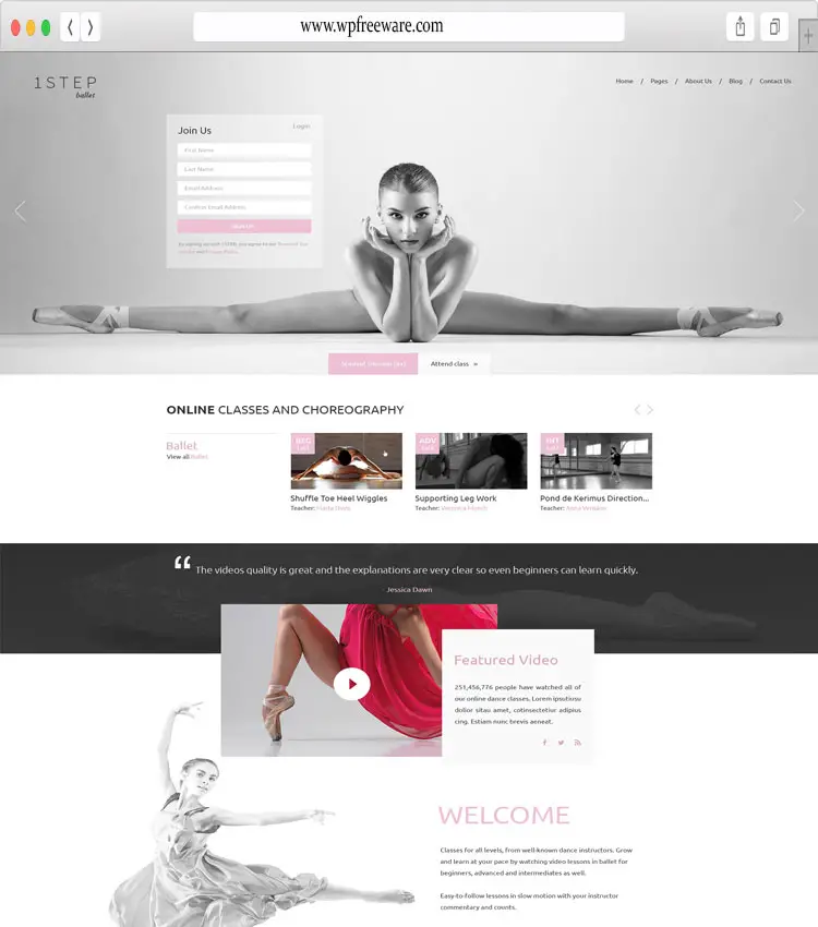One Step - Creative HTML Template for Online Dance Club