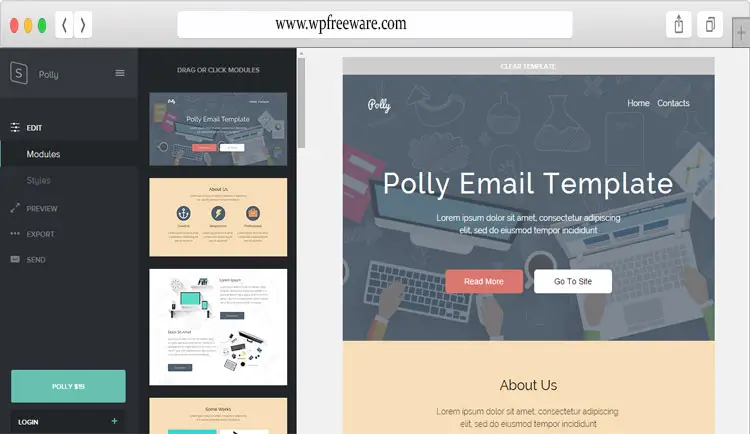 Polly - Responsive Email with Stamp Ready Builder
