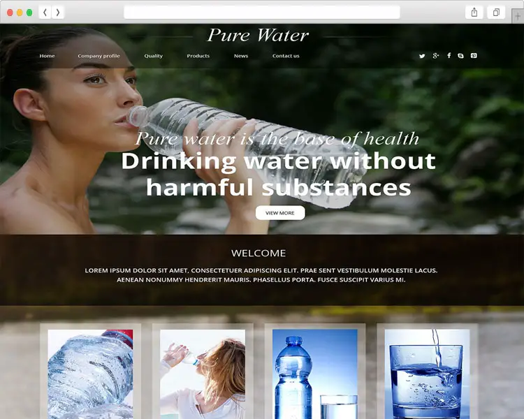 Pure Water - Water Responsive Business Website Template
