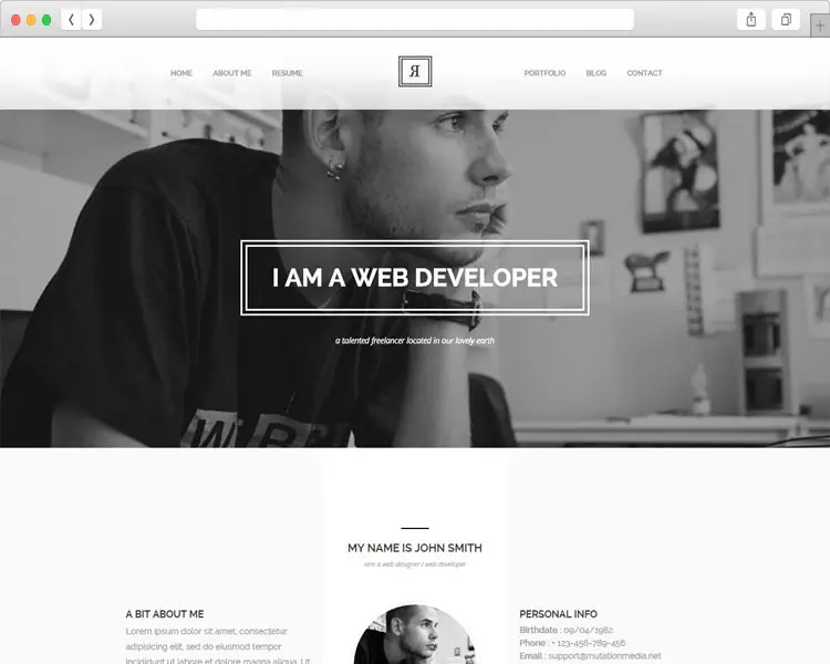 RIVAL - One Page WordPress Theme for Resume
