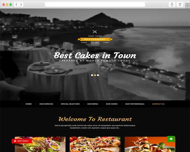 Restaurant - One Page HTML5 Template for Restaurant and Cafe