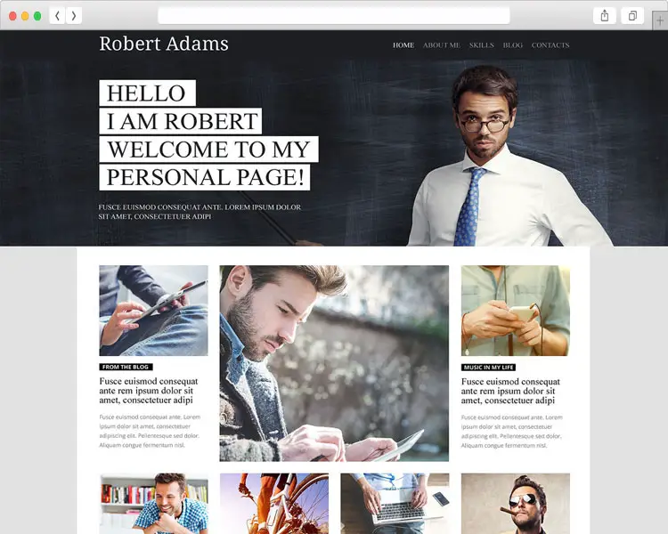 Robert Adams - Personal Page WordPress Theme