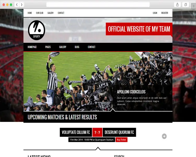 SPORTY - Soccer News and Blog Template