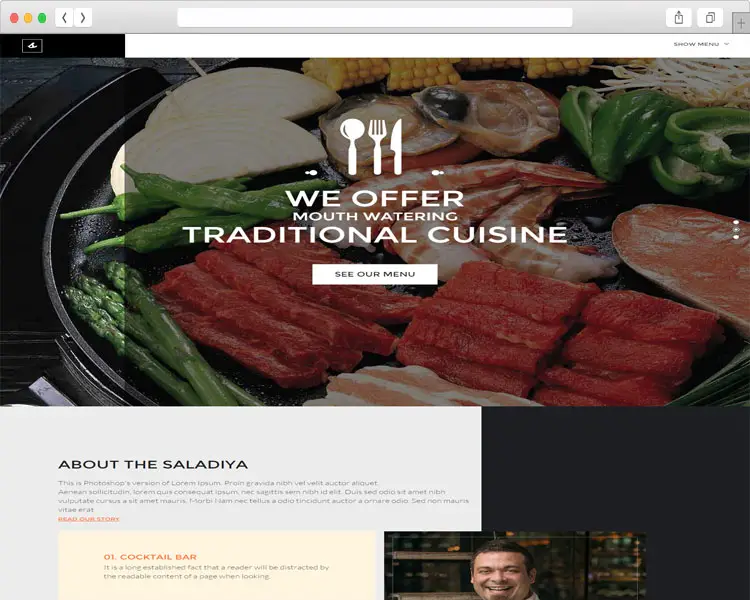 Saladiya - Cafe / Restaurant Bootstrap Site Template