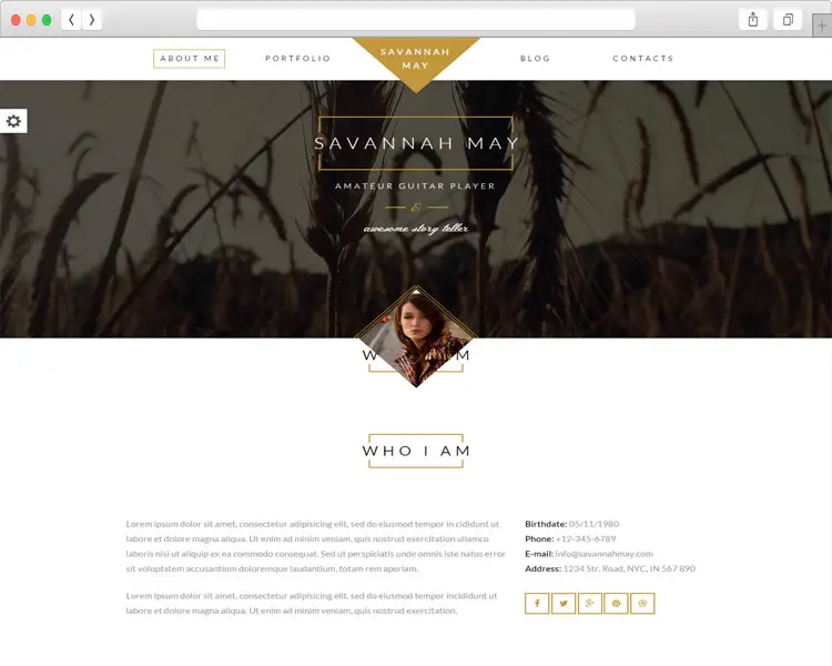Savannah - Lightweight and Flexible WordPress vCard Portfolio