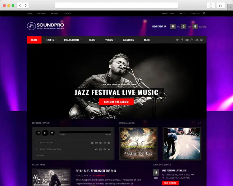 SoundPro - Band & Musical Event Website Template