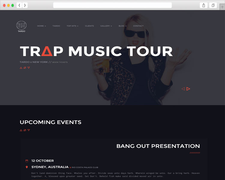 TARDO - Music DJ & Producer Bootstrap Template