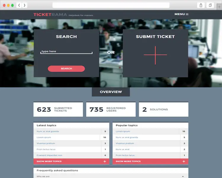 Ticketrama - Helpdesk/ Ticket/ Support Theme