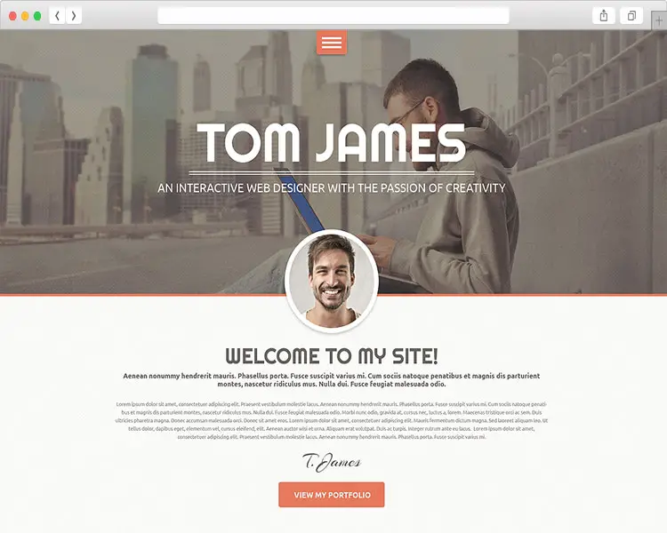 Tom James - Web Designer CV WordPress Theme