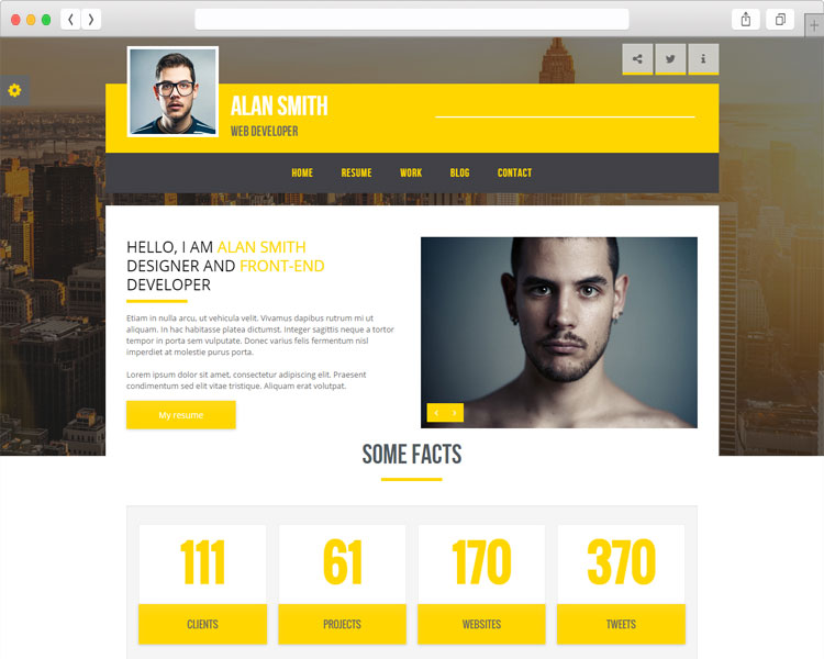 V-king - Flat Design vCard & Personal Resume Theme