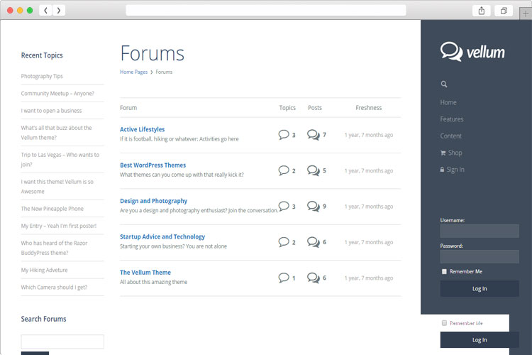 Vellum - Unique Design Responsive WordPress Theme