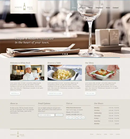 White Rock - Restaurant & Winery Website Template