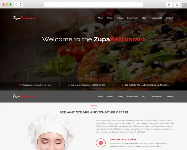 ZupaRestaurant - Perfect for Corporate Business Template