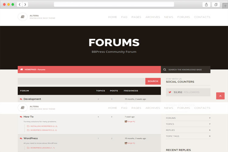 Altera - bbPress Integrated HelpDesk WordPress Theme