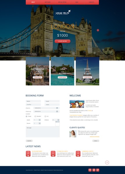 Fabulous Free HTML5 Traveling Template