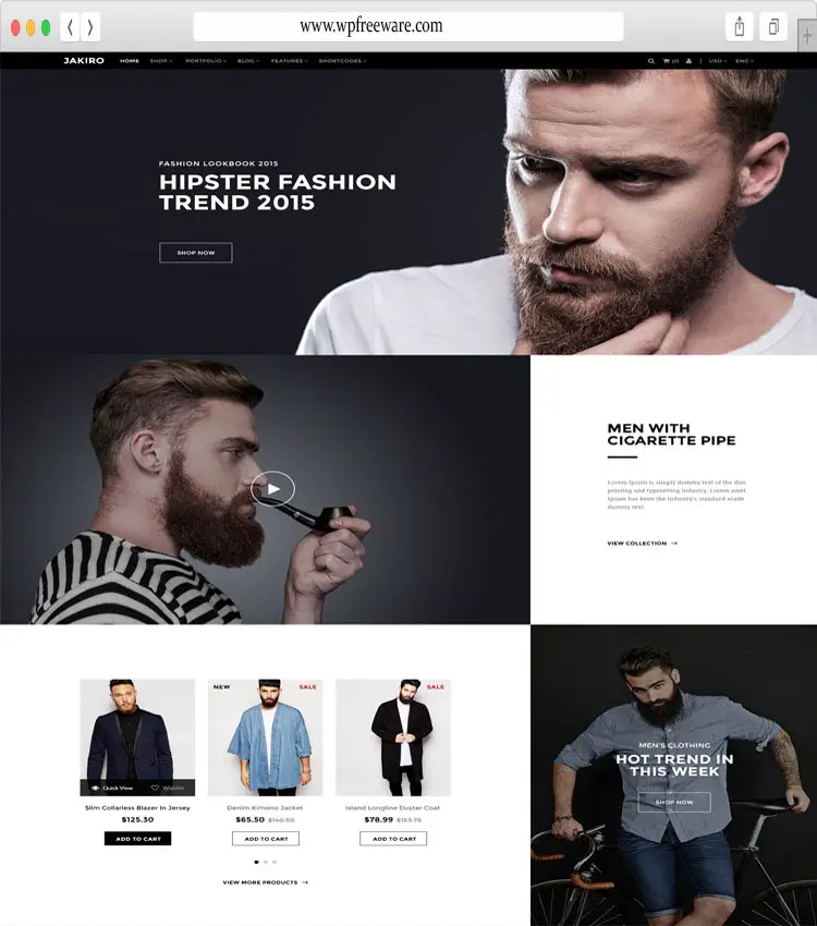 JAKIRO - Hipster Fashion Shop WordPress Theme