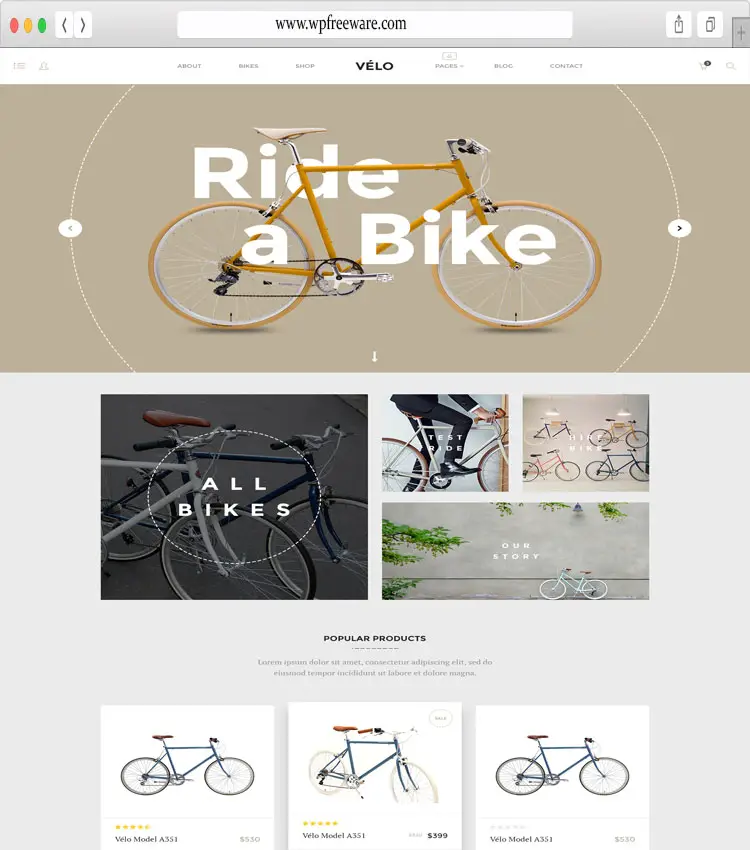 VELO - Bike Store Responsive Business Theme like no others!