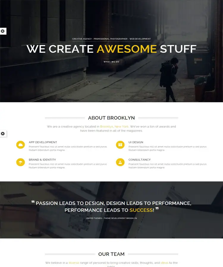 Brooklyn - The Most Popular One Page Theme