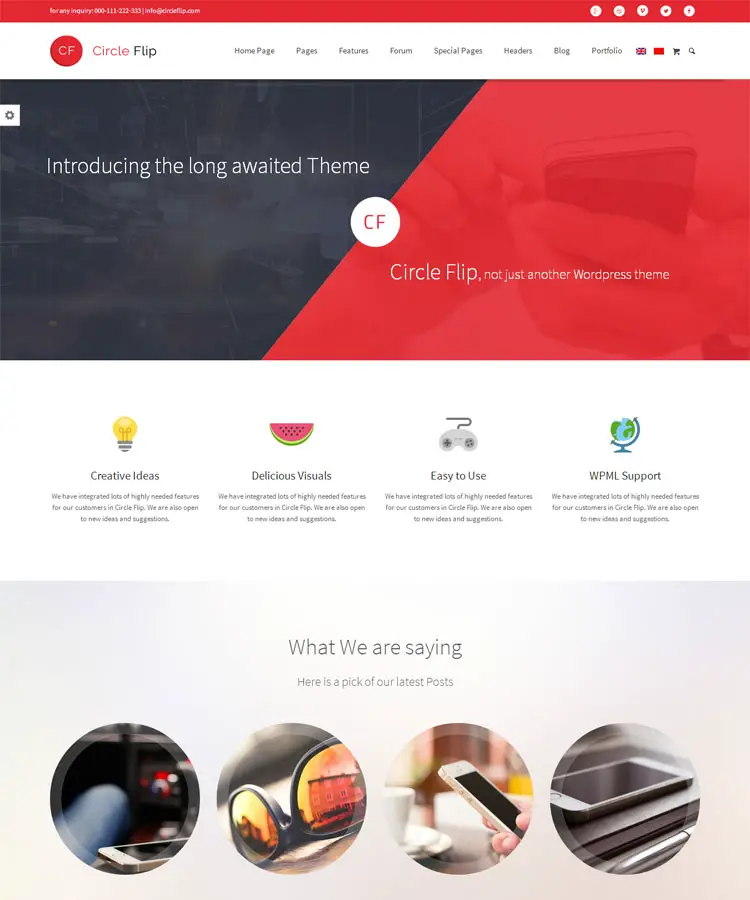 Circleflip – Crystal Clear Design Theme with Page Builder