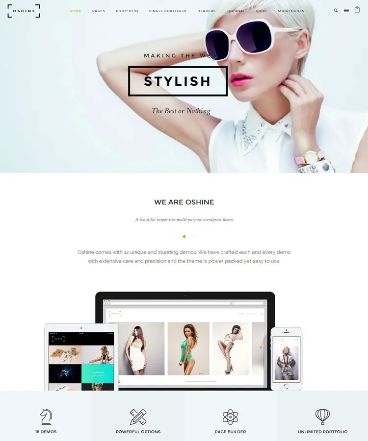 Oshine - Creative Portfolio Multi-layout WP Theme