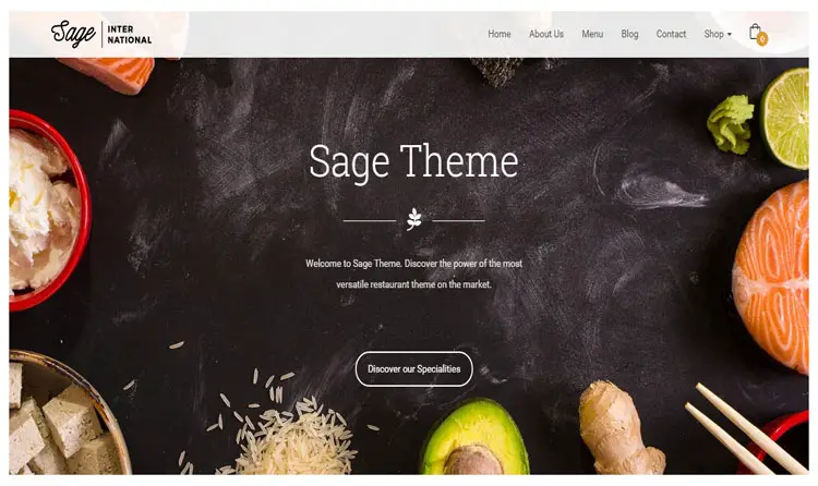 Sage - Responsive WordPress Theme for Restaurant business