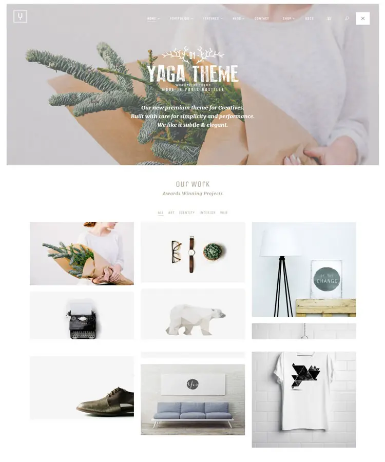Yaga –Multipurpose WordPress Theme for Creative Startups