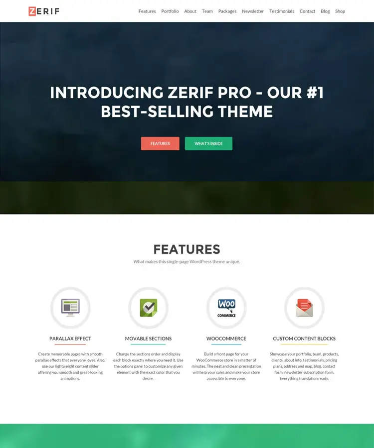 Zerif Pro - Onepage Business Portfolio Theme with Modern Design