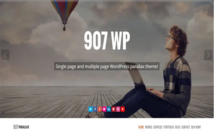 907 - One Page Parallax Effect Responsive Theme