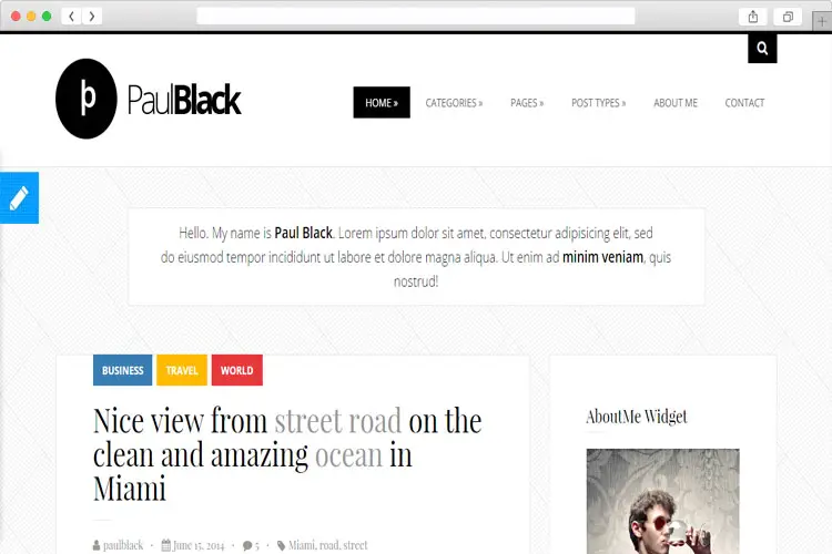 PaulBlack - Minimal and Clean Blog WordPress Theme