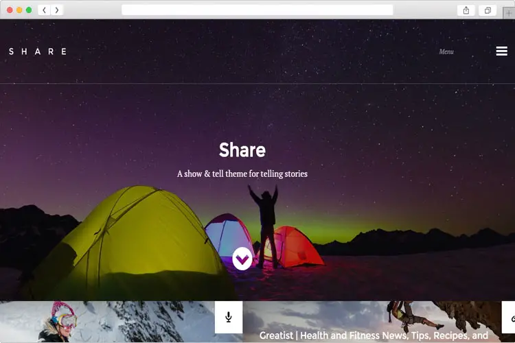 Share - Personal blog WordPress theme for sharing stories and experiences