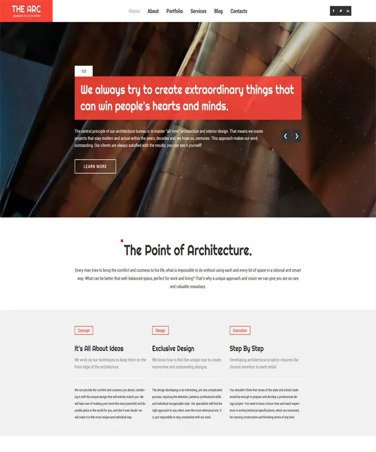 The Arc - Responsive WordPress theme for Architecture Business