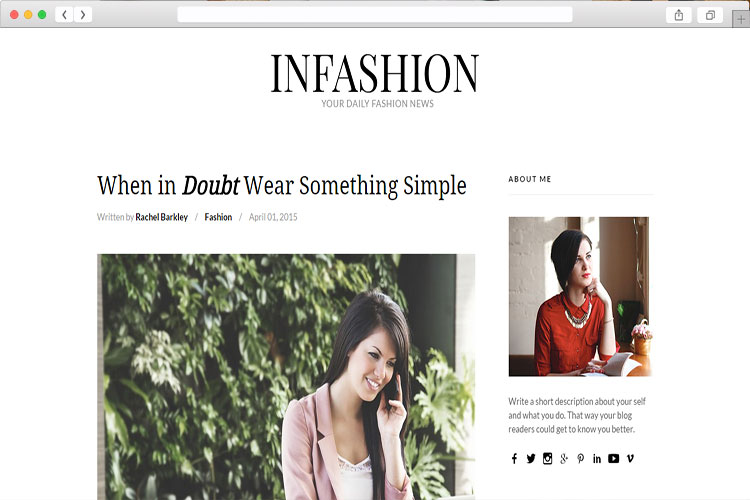 inFashion - Responsive Personal Blog Theme