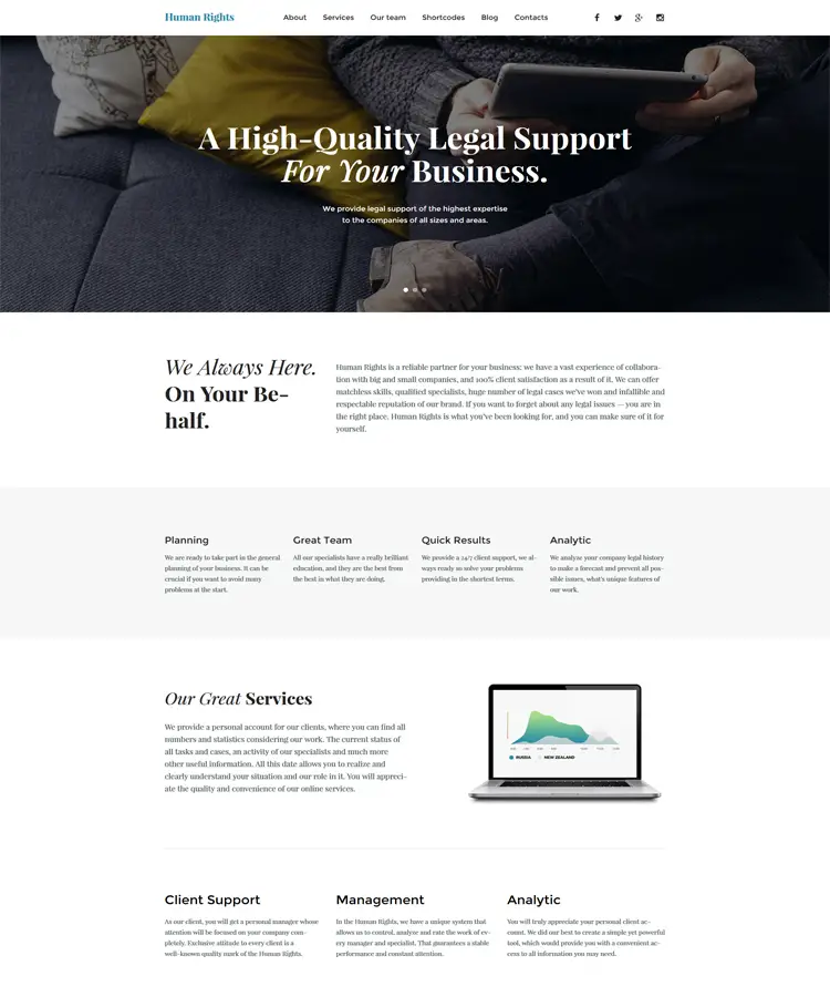 Business wordpress theme for one page website