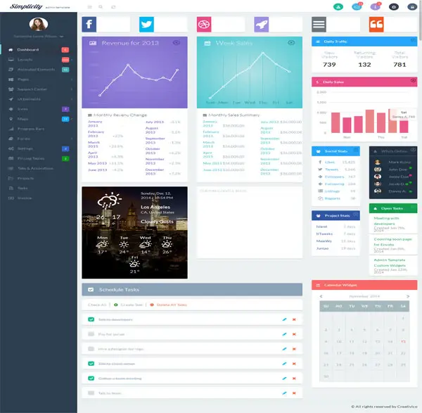 Simplicity - Bootstrap Responsive Massive Admin Pack Template
