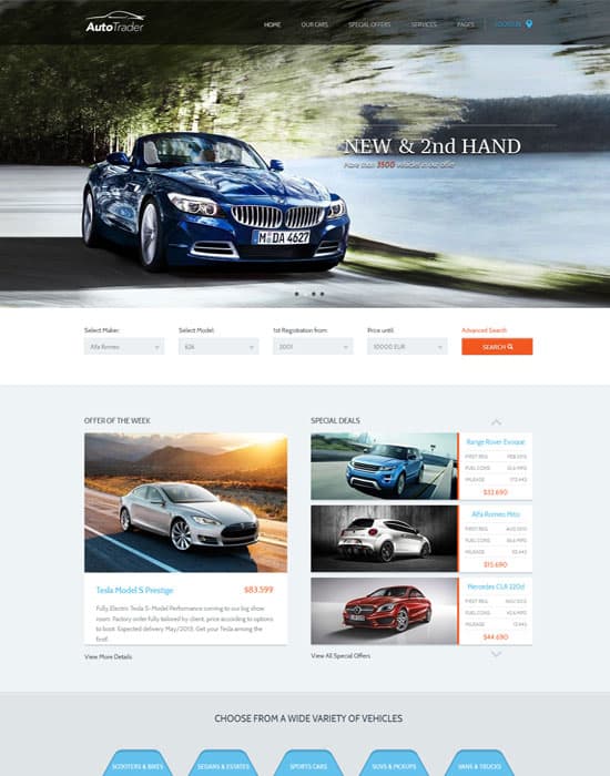 60+ Fantastic Automobile & Car Dealer Website Templates