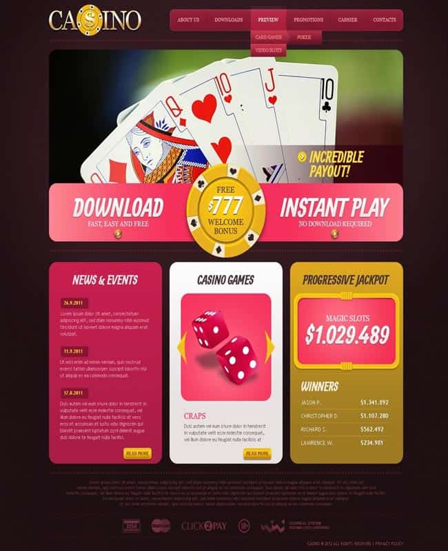 Casino - Online Gambling Website Template