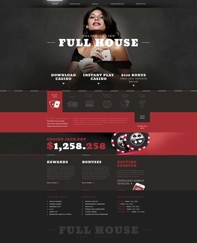 Full House - Casino Gambling Website Template