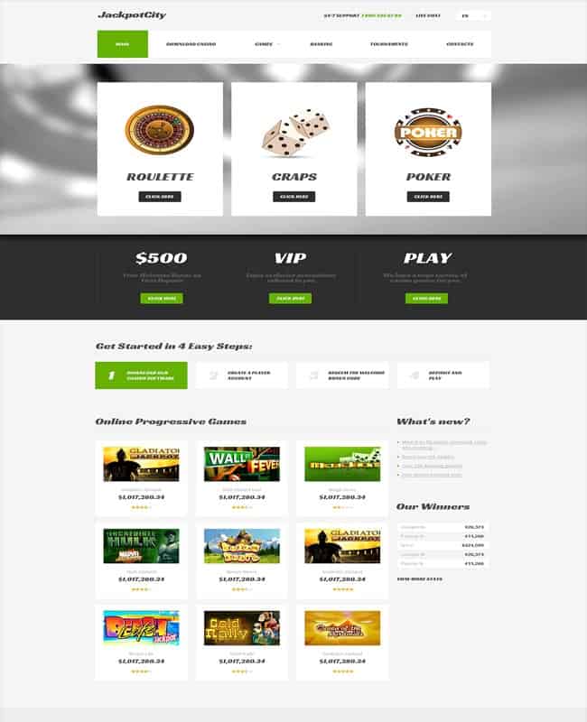 JackpotCity - Online Casino Responsive Website Template