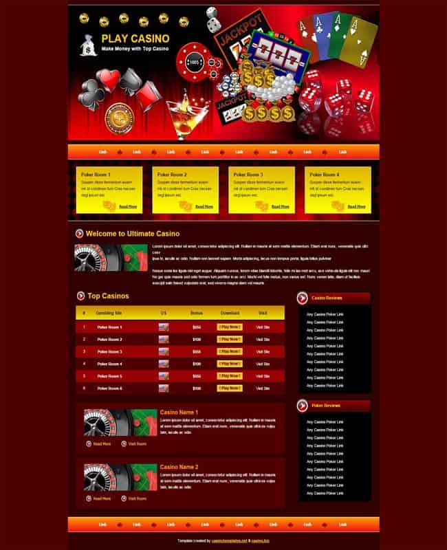 PlayCasino - Make Money With Casino Free website Template