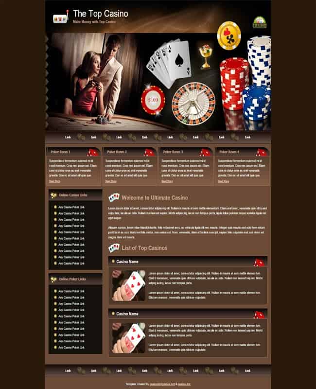PokerCasino - Free Poker Casino Gambling website Template